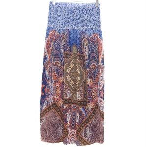 OneWorld | Maxi Skirt | Lightweight | Lined  Bohemian | Floral | Art Deco | Chic